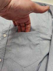 Rohan Shirt Mens Medium Gray Solid Sun Protective Travel Button Up Long Sleeve