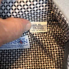 John Lennon Inspired Yoko Ono Mens Button Down Shirt Gray SZ XL – Beatles