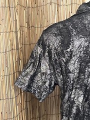 Positano Mens SS Button Up Euro-Style Shirt-Size XL-Poly Nylon Blend
