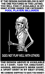 I’m Smiling, That Alone Should Scare You – Skeleton Girl Pool Player T-shirt