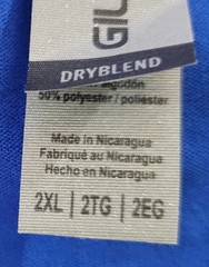 T-shirt Men 2XL Blue Short Sleeve Dryblend Casual Work Gildan Sunpower Logo NWOT