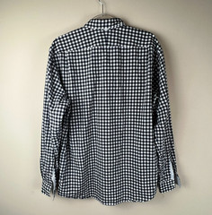Lacoste Devanlay Navy White Gingham Button Down Shirt Men’s 42 Preppy