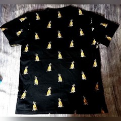 Halloween Dog T-Shirt All Over Print Costume Party Black Graphic Tee Large