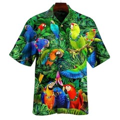 Mens Button Down Easter Bunny Egg Hawaiian Top Novelty Spring Holiday Gift Shirt