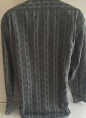 Bugatchi Uomo Shirt 16 Medium Large Gray Blue Black Multi Hong Kong Cotton