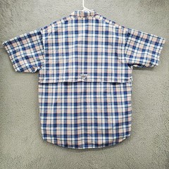 Columbia PFG Shirt Mens Medium Blue Short Sleeve Button Up Omni Shade Fishing