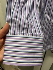 NWT Thomas Dean Multi Stripe Button Down Sport Shirt Size Large