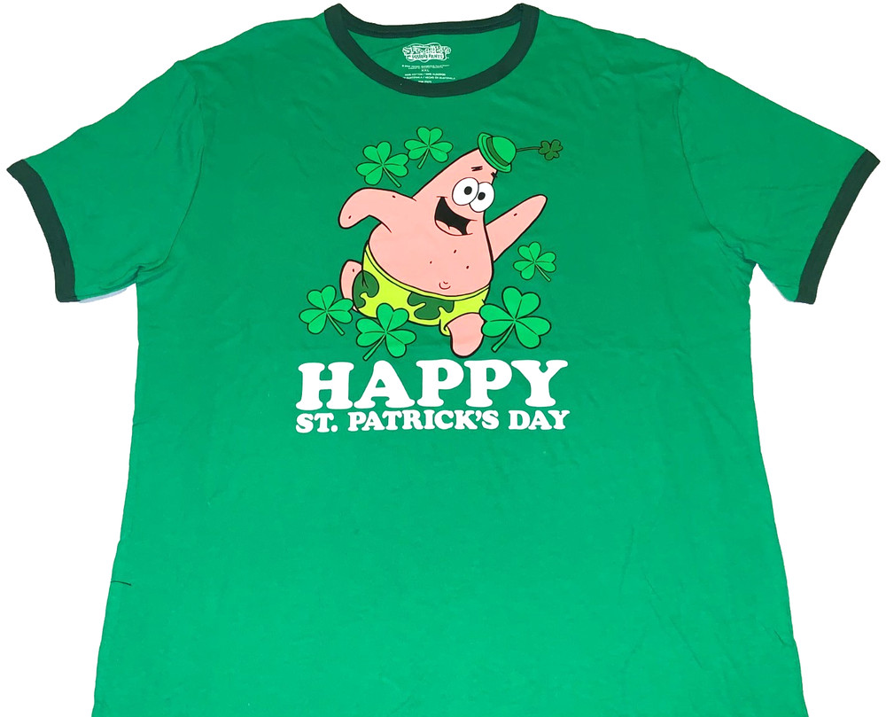 Patrick Star Spongebob Squarepants Happy St. Patrick’s Day T-Shirt New! XL