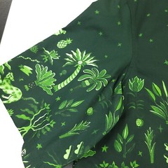 $490 Neil Barrett Boxy Moonlight Dancing Bowling Shirt in Green Mens Size Small