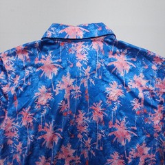 Con.Struct Quick Dry Performance Polo Mens Medium Tropical Print Stretch Golf