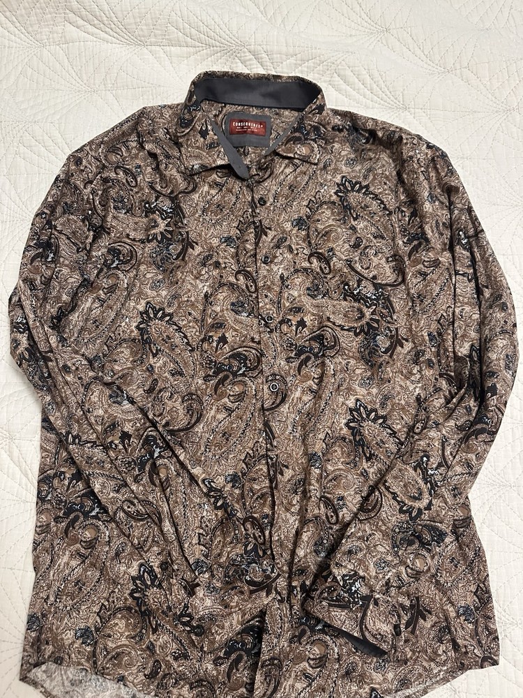 Consequence Large Slim Fit Design Long Sleeve Shirt Men’s