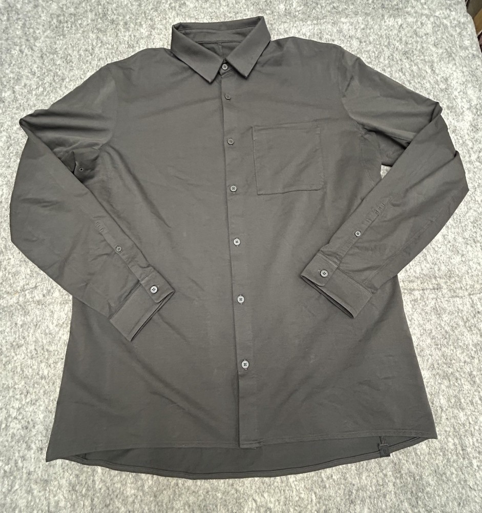 Lululemon Men’s Live In Practice Button Up Shirt XL? 23.5” Pit To Pit Gray