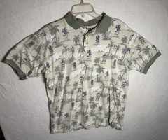 Vintage 90s Big Dogs All Over Print Golf Polo Shirt Men’s Large UAE Made AOP