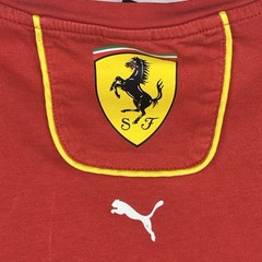 PUMA Scuderia Ferrari Team Logo Crew Neck Short Sleeve T-Shirt Mens Size LG Red