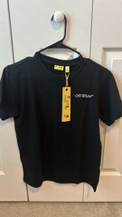 Off-White Dropping Arrow Basic Fit Tee Men’s Black Graphic Logo Shirt Sz 12