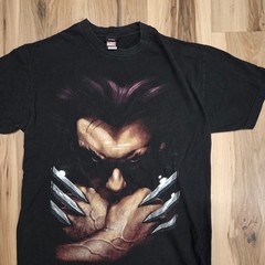 Marvel Mad Engine X-Men Logan Wolverine Claws Big Print Black Men’s Shirt Large