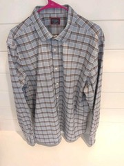 UNTUCKit Mens XXL SLIM FIT Polyester & Elastine Shirt Blue Gray Tan Rust Plaid
