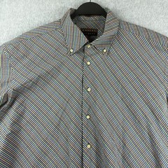 Robert Talbott Multicolor Pastel Stripe Shirt Mens XL Long Sleeve Seersucker