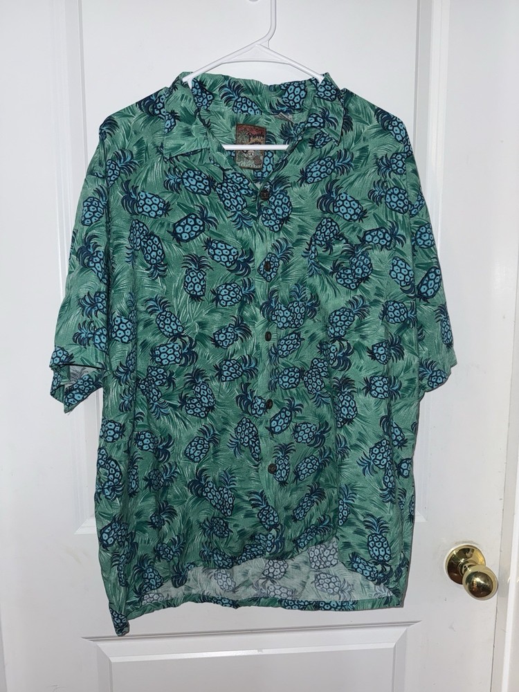 Pineapple Connection Men’s Pineapple Print Short Sleeve Shirt Size Large