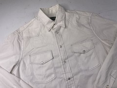 Gitman Bros x Tres Bien Button Down Shirt Pearl Snap Ripstop White USA Men Large