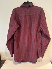 Arrow Quality Durability Button Down Dress Shirt Mens Size L Red Multicolor EUC