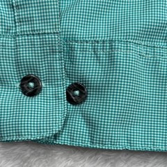 Magellan Fishing Shirt Mens 3XL Teal Houndstooth Aransas Pass Vented Wicking