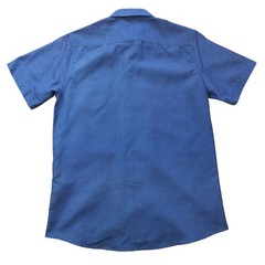 Silver Stone button shirt Men(C42)blue+ mini checks/short sleeves/cutaway collar