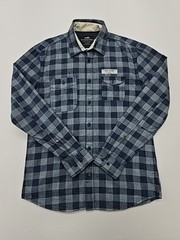 Jack & Jones Mens Shirt Blue Check Workwear Button Up Size L Woven Cotton