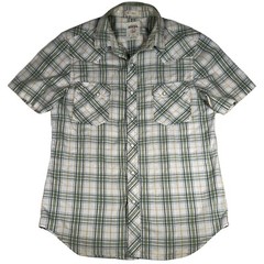 Fossil 54 Pearl Snap Button Front Check Short Sleeve Shirt Men’s Size Small