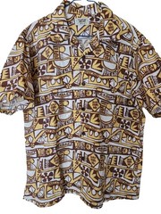 SUN SURF Masked Marvel Aloha Shirt Cotton Linen Canvas Open Shirt