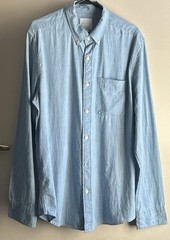 American Eagle light BLUE Button Down front LONG SLEEVE Shirt Size L/G/G.