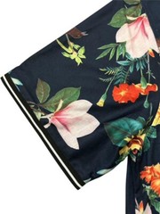 Fashion Nova Mens Polo Shirt 2XL Aloha Hawaiian Tropical Floral Birds Stretch