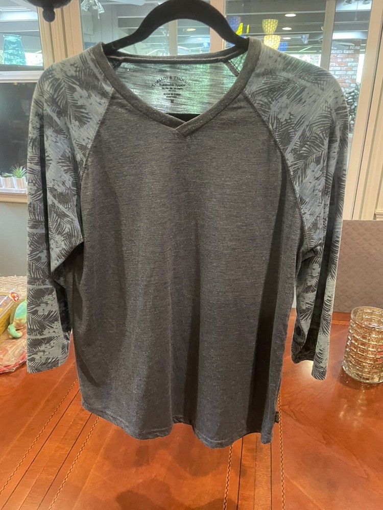 Threads 4 Thought Men’s Leaf Raglan Sleeve Colorblock T Shirt Size M