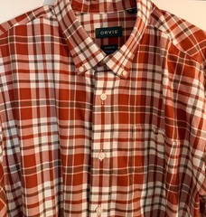 Orvis Multicolor Cotton & Elastane Blend Classic Fit Men’s XL Long Sleeve Button