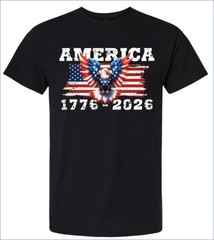 250 Years of Freedom T-shirt Men’s or Youth Small to 5X-Large Black Style 2