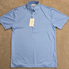 Collars and Co Men Oxford Button Down Dress Collar Polo Shirt Size S Blue Office