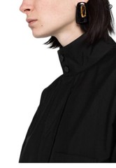 💯 % Authentic Y-3 funnel neck button-front coat OVERSHIRT Black Us L H63052