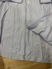 Thomas Pink Herringbone Pattern Solid Blue Dress Shirt Size 17 / 43 Mint