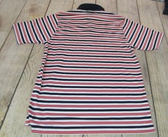 Fennec Highly Evolved Blue White Orange Striped Polo Golf Shirt Men’s Medium