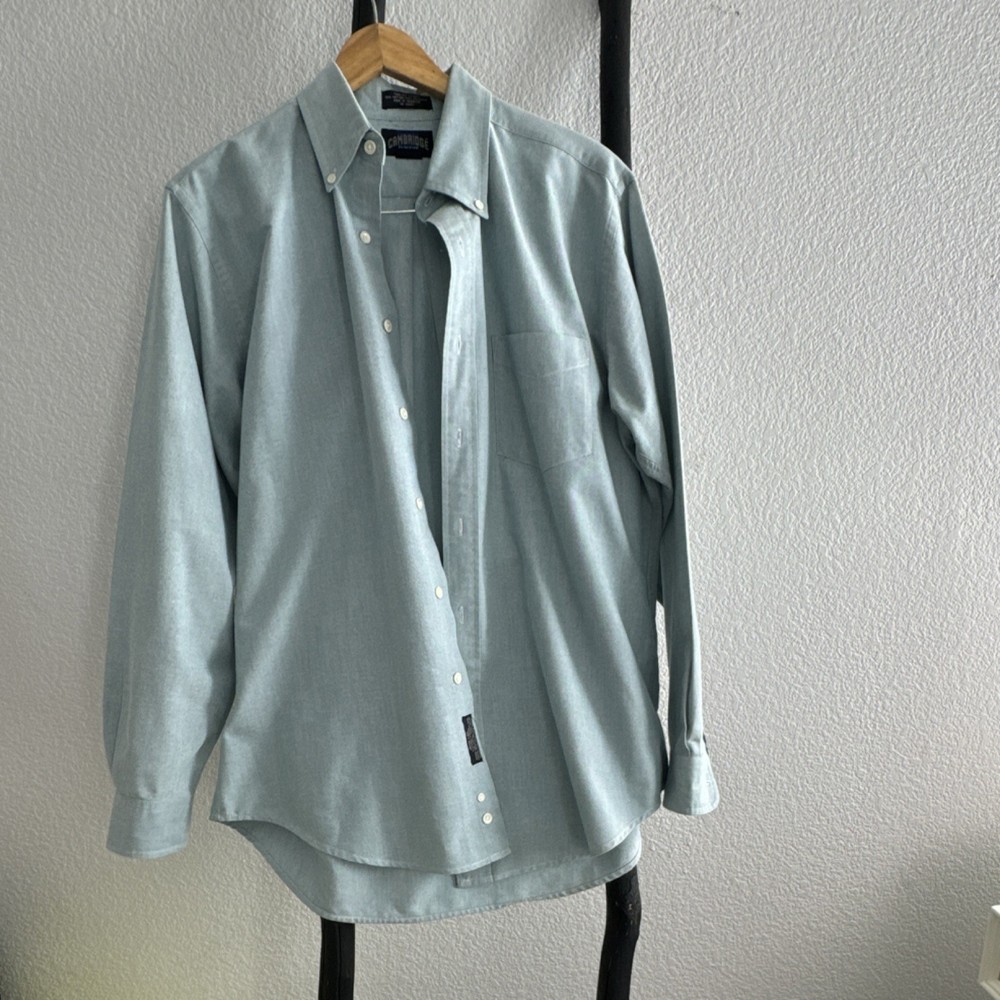 Cambridge Classics Blue Oxford Button-Down Men’s Long Sleeve Button-Up 16.5