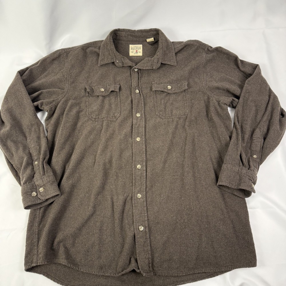 Men’s RedHead Long Sleeve Brown Flannel Fishing Outdoor Work Size XLT