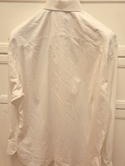 Robert Talbott Estate Classic Button Down, Men 17.5R, White W/ White Pinstripe