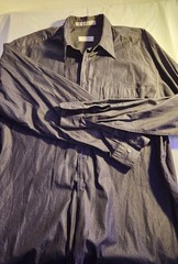 Calvin Klein Collection Dress Shirt Men 16.5 42 Gray 100% Cotton Made in Italy