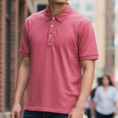 Grayers Clothiers Mens Short Sleeve Polo Shirt Heathered Coral Red Size M