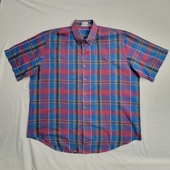 Saddlebrook Western Plaid Button Down Shirt Sz 2XL Purple Blue Orange Red Black
