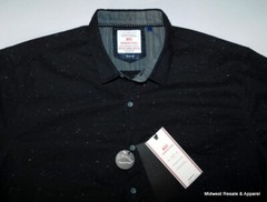 MBX Slim Fit Stretch Collection Black Short Sleeve Button Up Shirt Mens XXL