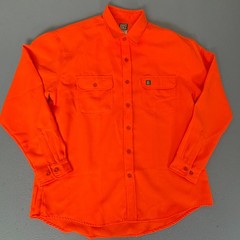 Big Bill Blaze Orange Button Front Work Shirt Mens XL Regular 100% Acrylic
