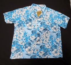 Otte Gear Militaria Tropical Aloha Blue Camp Shirt Size 4XL 100% Cotton – NWT