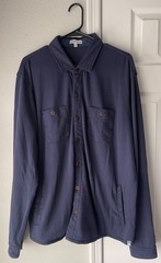 Peter Millar Shirt Jacket Mens XL Navy Lava Wash Fleece Knit Shacket MS25K63