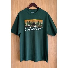 Pendleton | SZ Large | Green Woolen Mills Buffalo Graphic Tee Shirt Western EUC